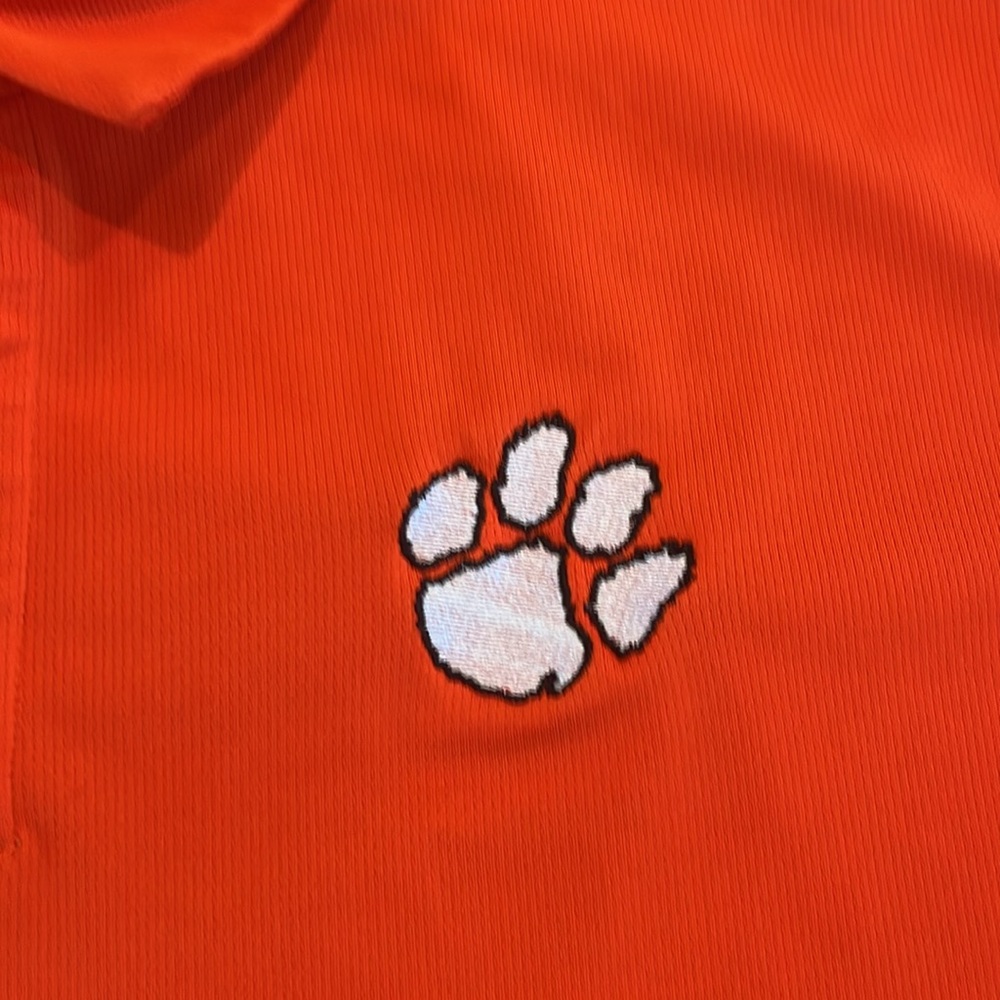 Clemson Tigers Polo Shirt Adult XX Large Orange White Football College Casual